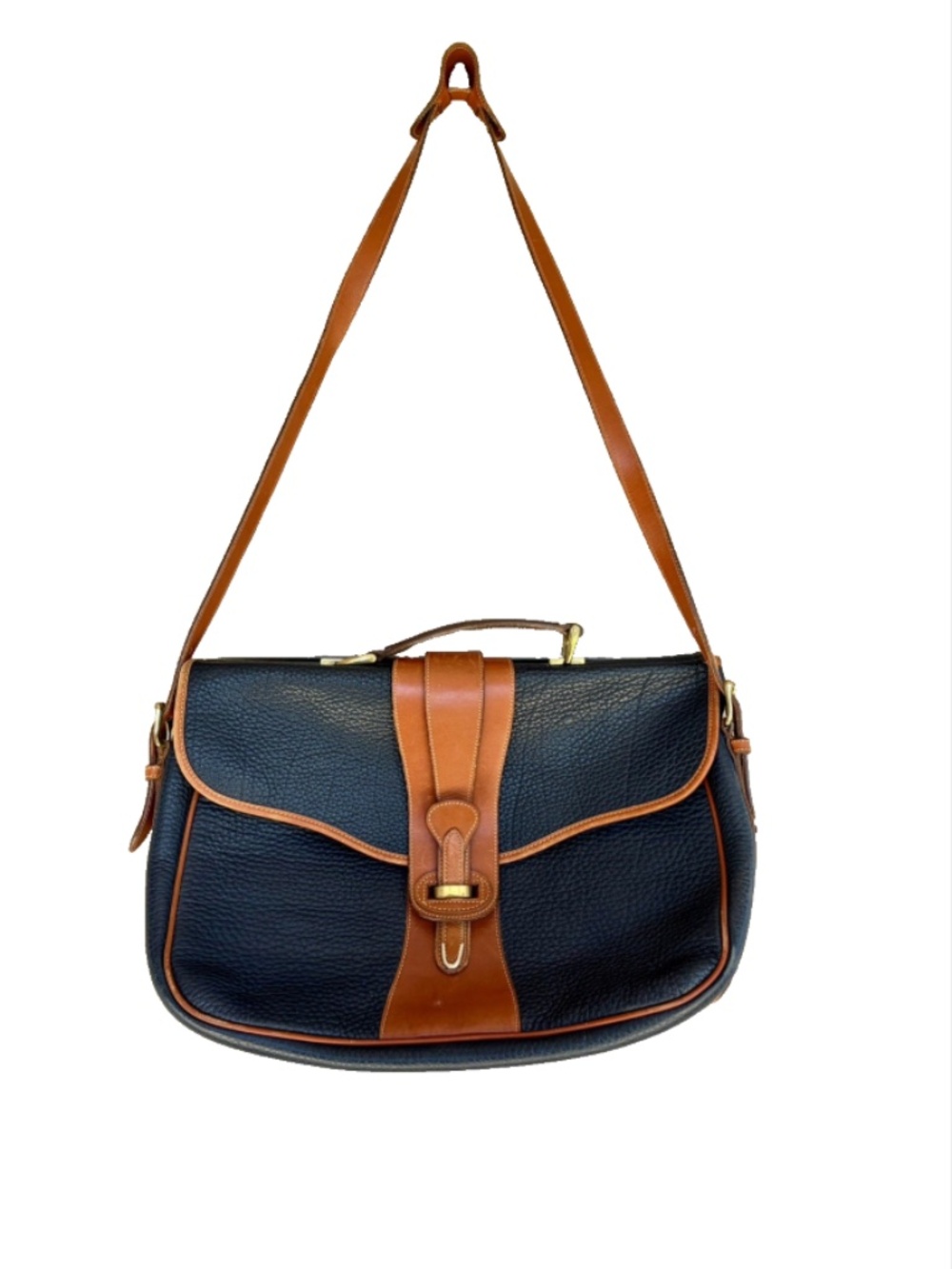 Vtg Dooney & Bourke AWL Equestrian Briefcase/Work Bag - Dark Navy